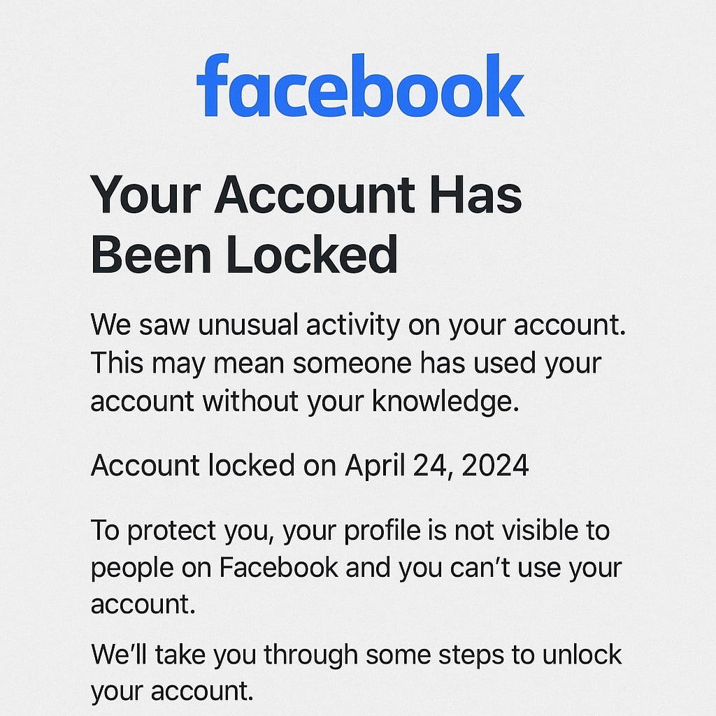 Facebook你的账户已被锁定